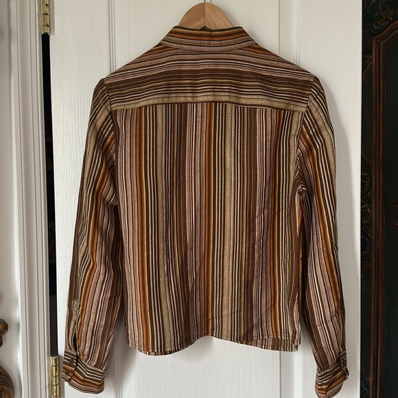 NWT Rena Rowan Linen Top Bark Multicolor 10P - Picture 2 of 13